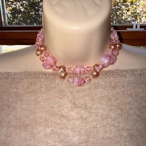 Elegant Pink Beaded Necklace